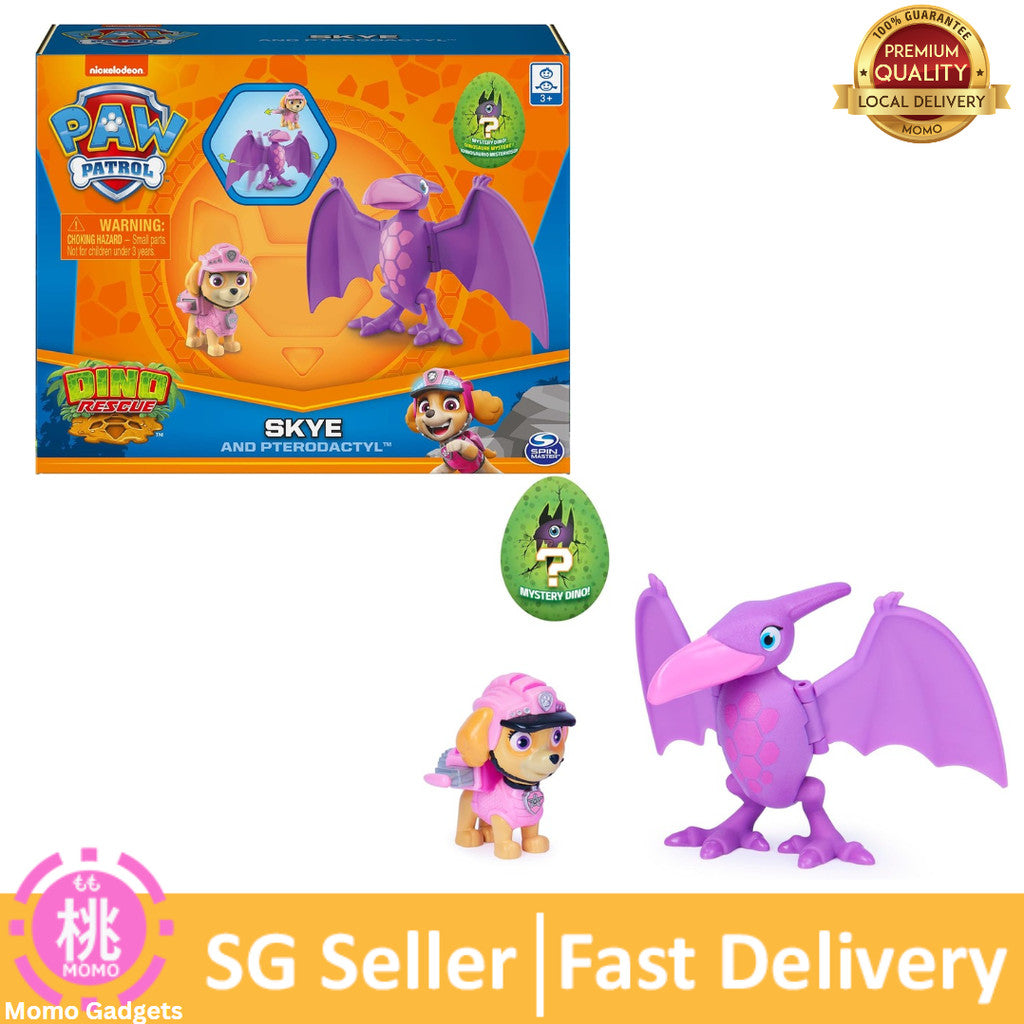 Paw Patrol Dino Rescue Skye and Dinosaur Action Figure Set, for Kids Aged 3 and Up