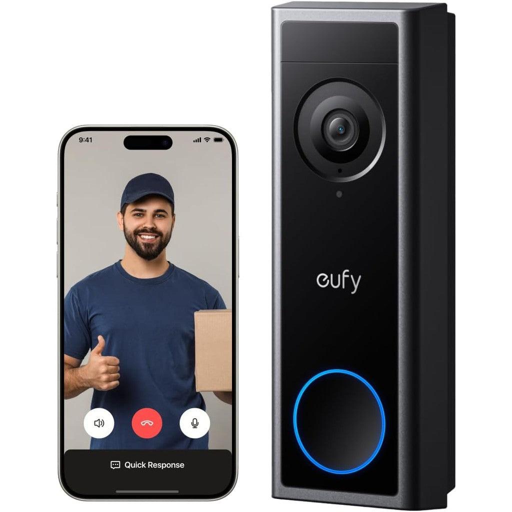 eufy Video Doorbell , Battery or Wired Powered, 2K FHD, 16:9 Expanded View, Easy Installation, Ring Call, Human and Motion Detection, HomeBase S380 Compatible, No Monthly Fee