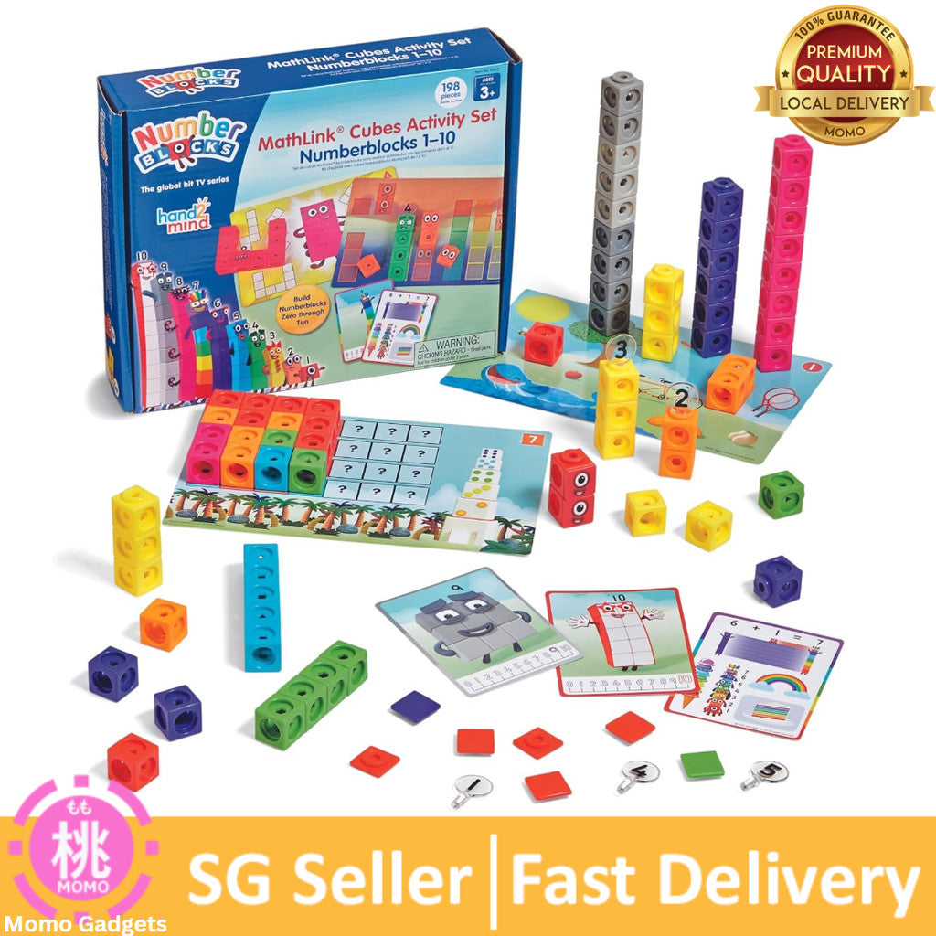 MathLink Cubes Numberblocks 1-10/11-20 Activity Set, 30 Preschool Learning Activities, Counting Blocks, Linking Cubes