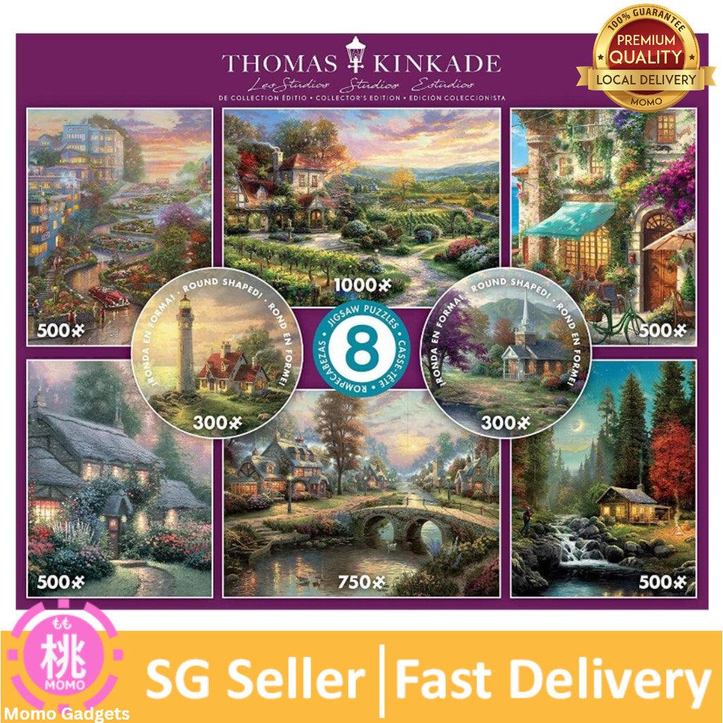 Ceaco - 8 in 1 Multipack - Thomas Kinkade - (2)Round 300 Piece, (4)550 Piece, (1)750 Piece (1)1000 Piece Jigsaw Puzzles