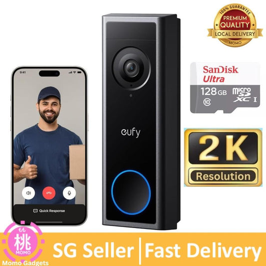 eufy Video Doorbell , Battery or Wired Powered, 2K FHD, 16:9 Expanded View, Easy Installation, Ring Call, Human and Motion Detection, HomeBase S380 Compatible, No Monthly Fee