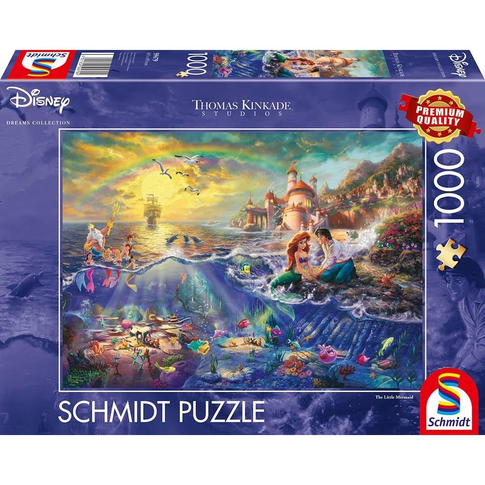 Schmidt | Thomas Kinkade: Disney The Little Mermaid Puzzle - 1000pc | Puzzle | Ages 12+