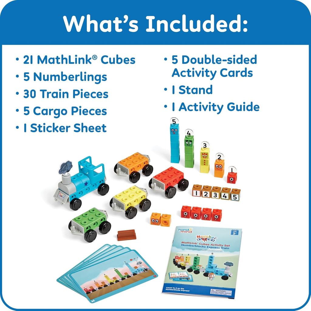 Numberblocks Express Train MathLink Cubes Activity Set, Preschool Learning Activities, Train Toy, Counting Blocks