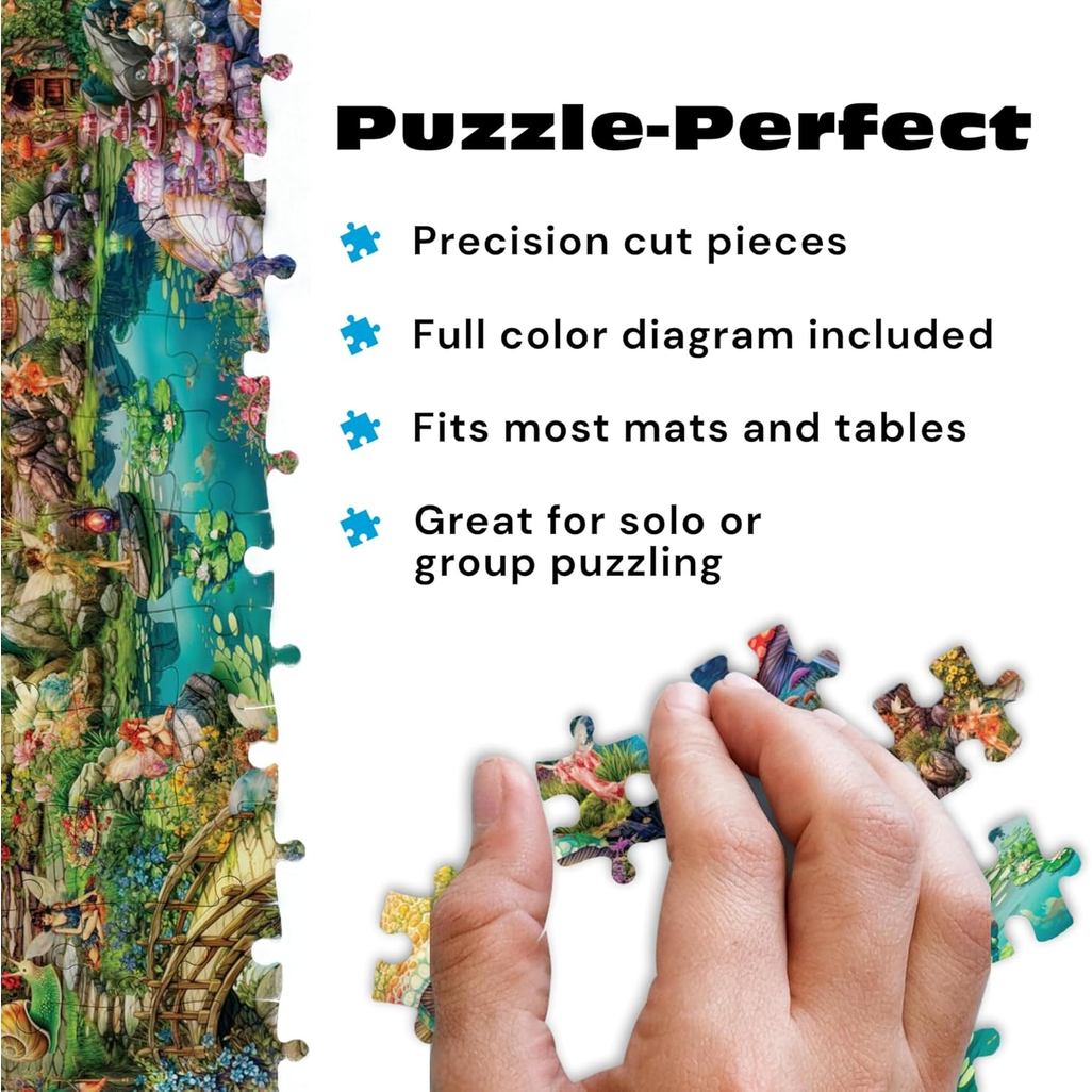 Buffalo Games - 1000 Piece Jigsaw Puzzle Aimee Stewart Merry Mushroom Village Picnic