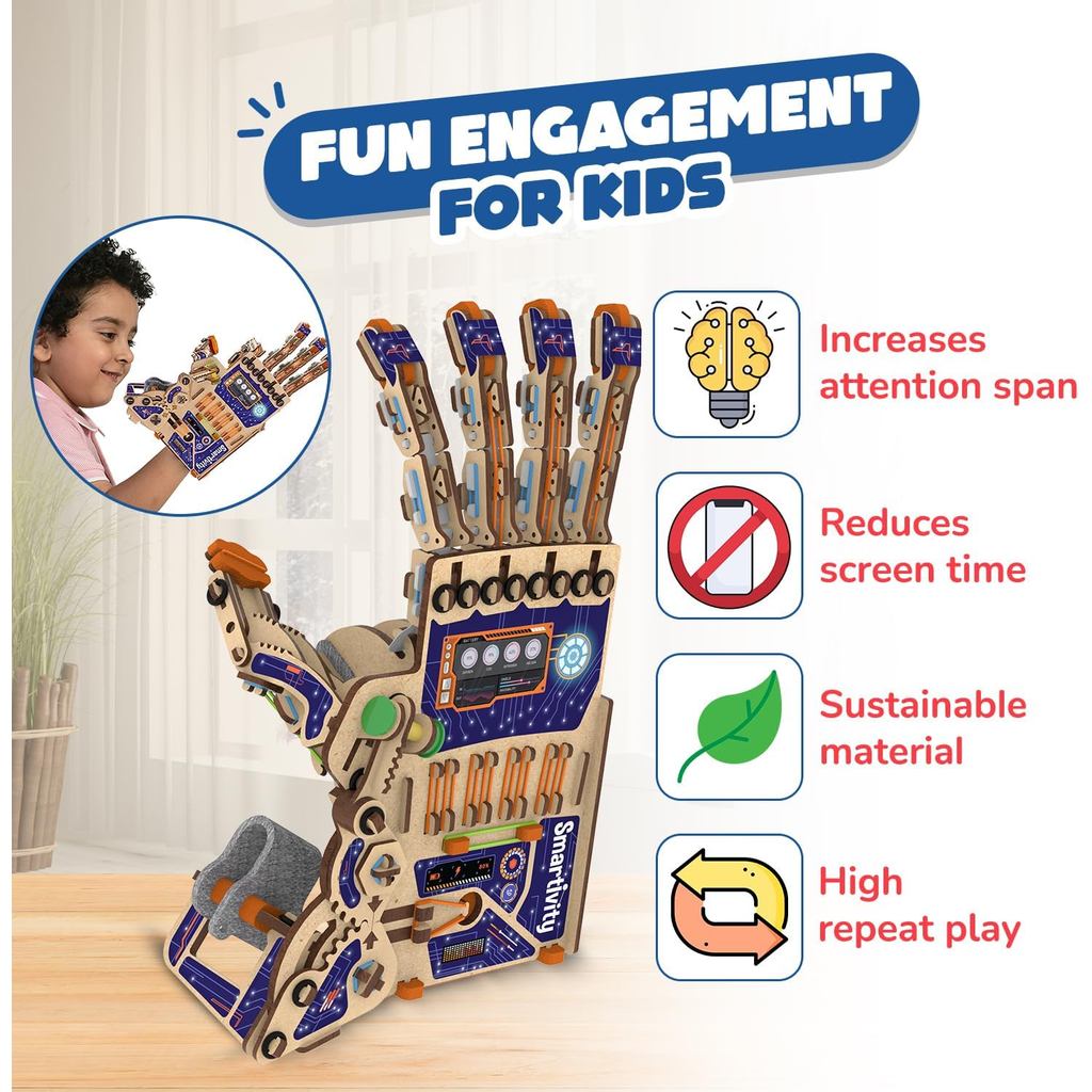 Smartivity DIY Robotic Mechanical Hand STEM Toy for Kids 8-14 Years Old | Parents Choice Award Winner