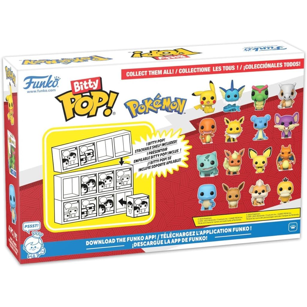 Funko Pop! Bitty: Pokemon - Pikachu, Vaporeon, Caterpie, and Cubone - 0.9 Inch (2.2 Cm) Collectable