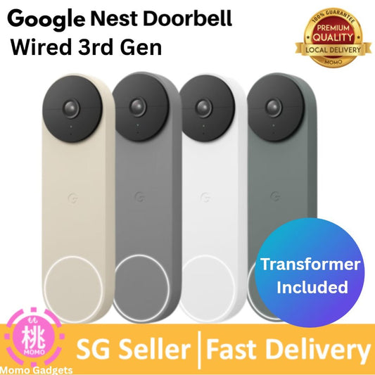 Google Nest Doorbell Wired 3rd Gen cctv door bell viewer motion detection detector speaker alarm security camera