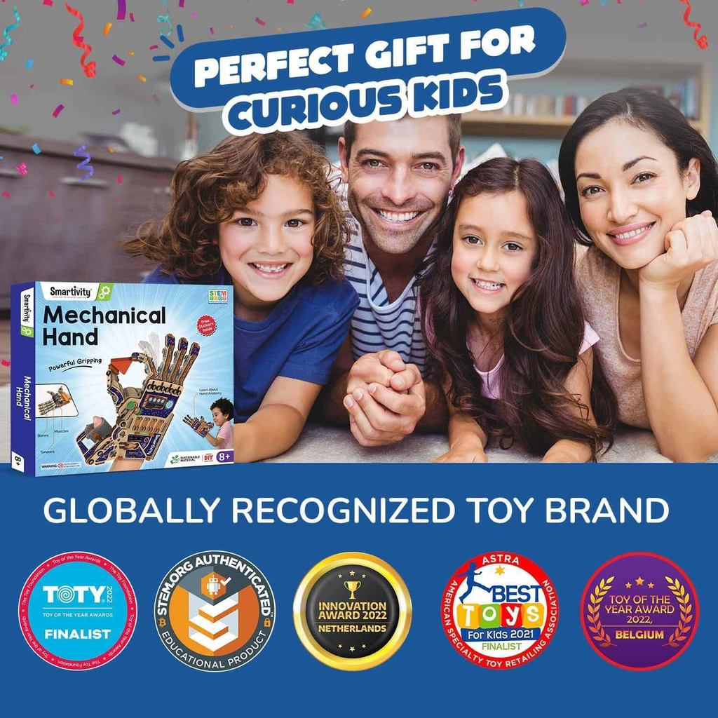 Smartivity DIY Robotic Mechanical Hand STEM Toy for Kids 8-14 Years Old | Parents Choice Award Winner