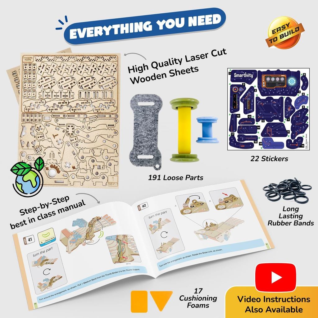 Smartivity DIY Robotic Mechanical Hand STEM Toy for Kids 8-14 Years Old | Parents Choice Award Winner