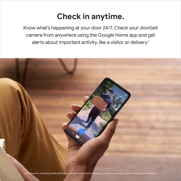 Google Nest Doorbell Wired 3rd Gen cctv door bell viewer motion detection detector speaker alarm security camera