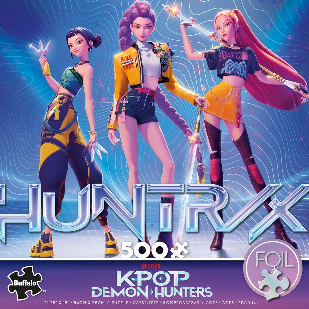 Buffalo Games – for The Fans 500 Piece Kpop Demon Hunters Foil Jigsaw Puzzle - Colorful Puzzles for Adults