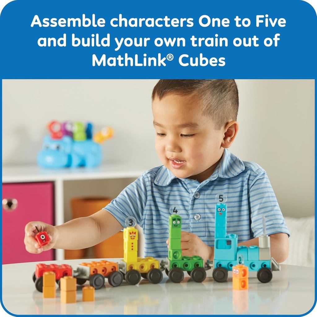 Numberblocks Express Train MathLink Cubes Activity Set, Preschool Learning Activities, Train Toy, Counting Blocks