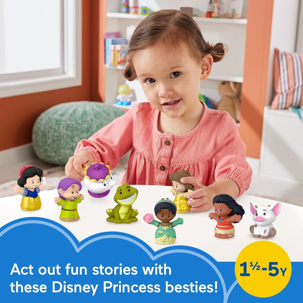 Fisher-Price Little People Toddler Toys Disney Princess Story Duos 8-Piece Figure Set