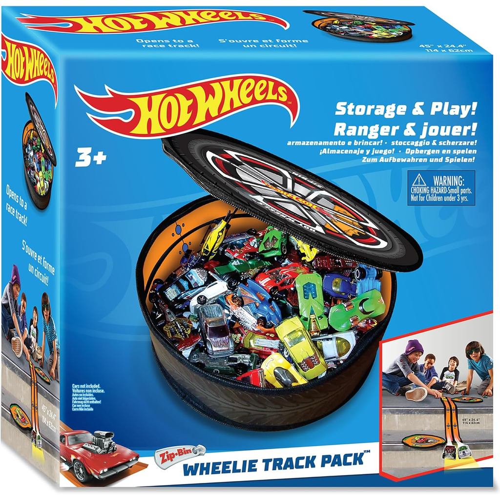 Hot Wheels Tara Toy: ZipBin Wheelie Track Pack - Unzips Into A Racetrack Mat