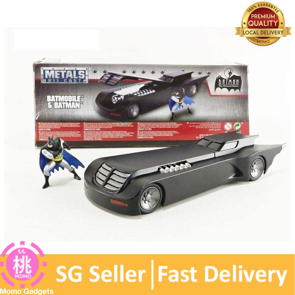Jada Toys 1:24 Batman Animated Series Batmobile Die-cast Car with 2.75" Batman Figure, Toys for Kids and Adults