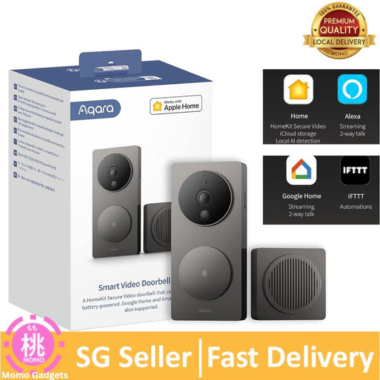 Aqara Video Doorbell G4 (Chime Included),1080p FHD HomeKit Secure Video Doorbell Camera Supports Apple Home,Alexa,Google