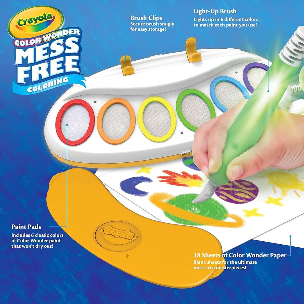 Crayola Color Wonder Magic Light Brush, Mess Free Painting Station for Kids, Toddler Toys & Activities, Ages 3+