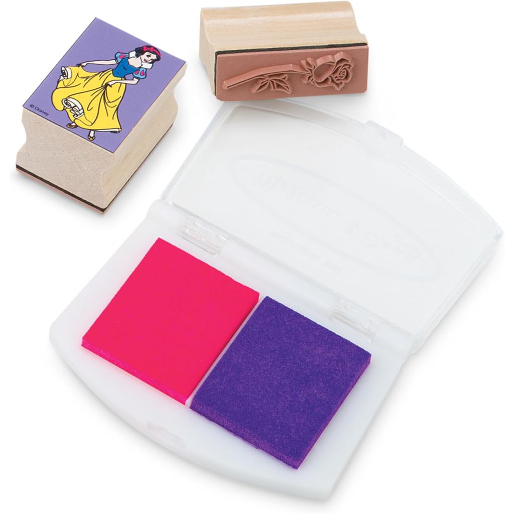 Melissa & Doug Disney Princess Wooden Stamp Set: 9 Stamps, 5 Colored Pencils, and 2-Color Stamp Pad Disney Princess