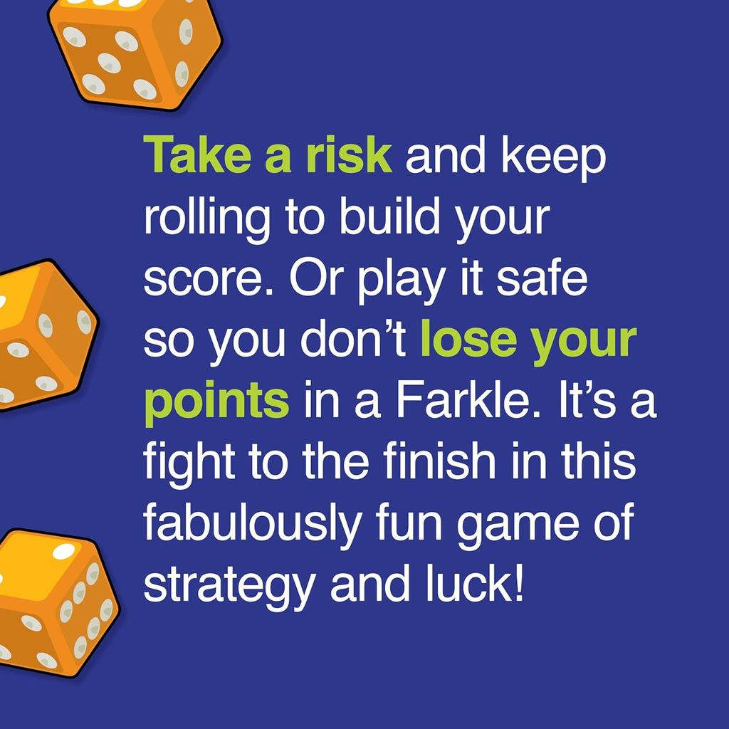 PlayMonster Farkle Classic Dice Games – Kids, Family Games, Travel Game, Adult Games, Ages 8+