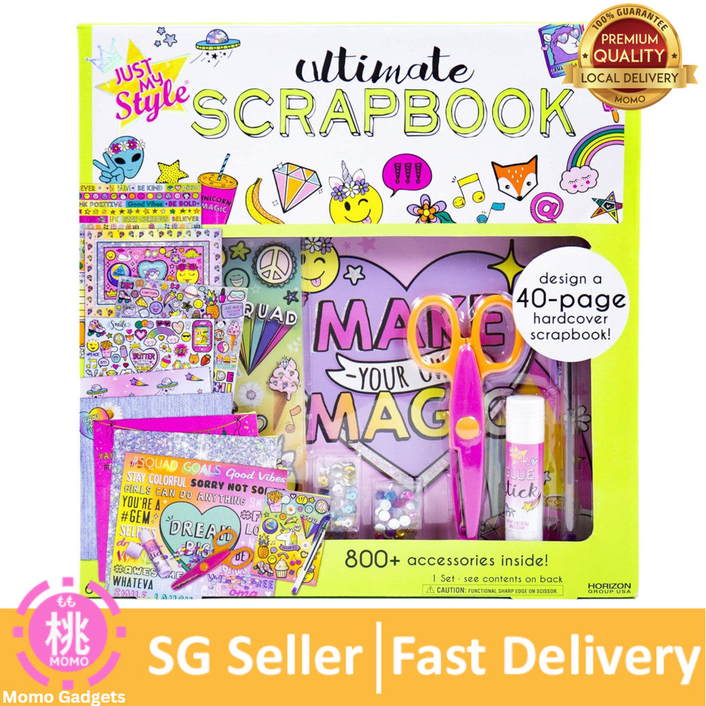 Just My Style Ultimate Scrapbook,Personalize and Decorate A 40-Page DIY Scrapbook,Great for Travel,Road Trips&On-The-Go