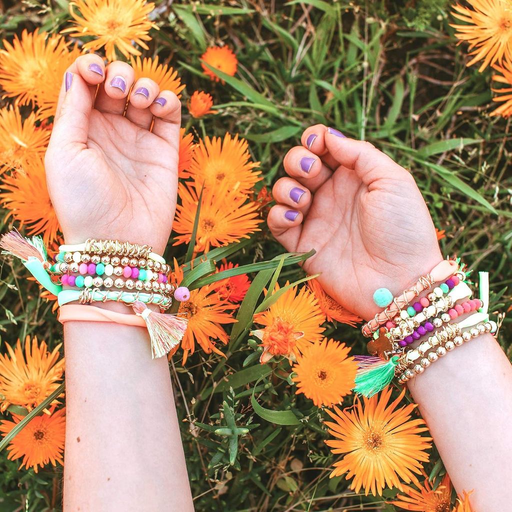 Make It Real: Neo-Brite Chains & Charms Kit - Create 10 Unique Cord & Tassel Charm Bracelets, 195 Pieces