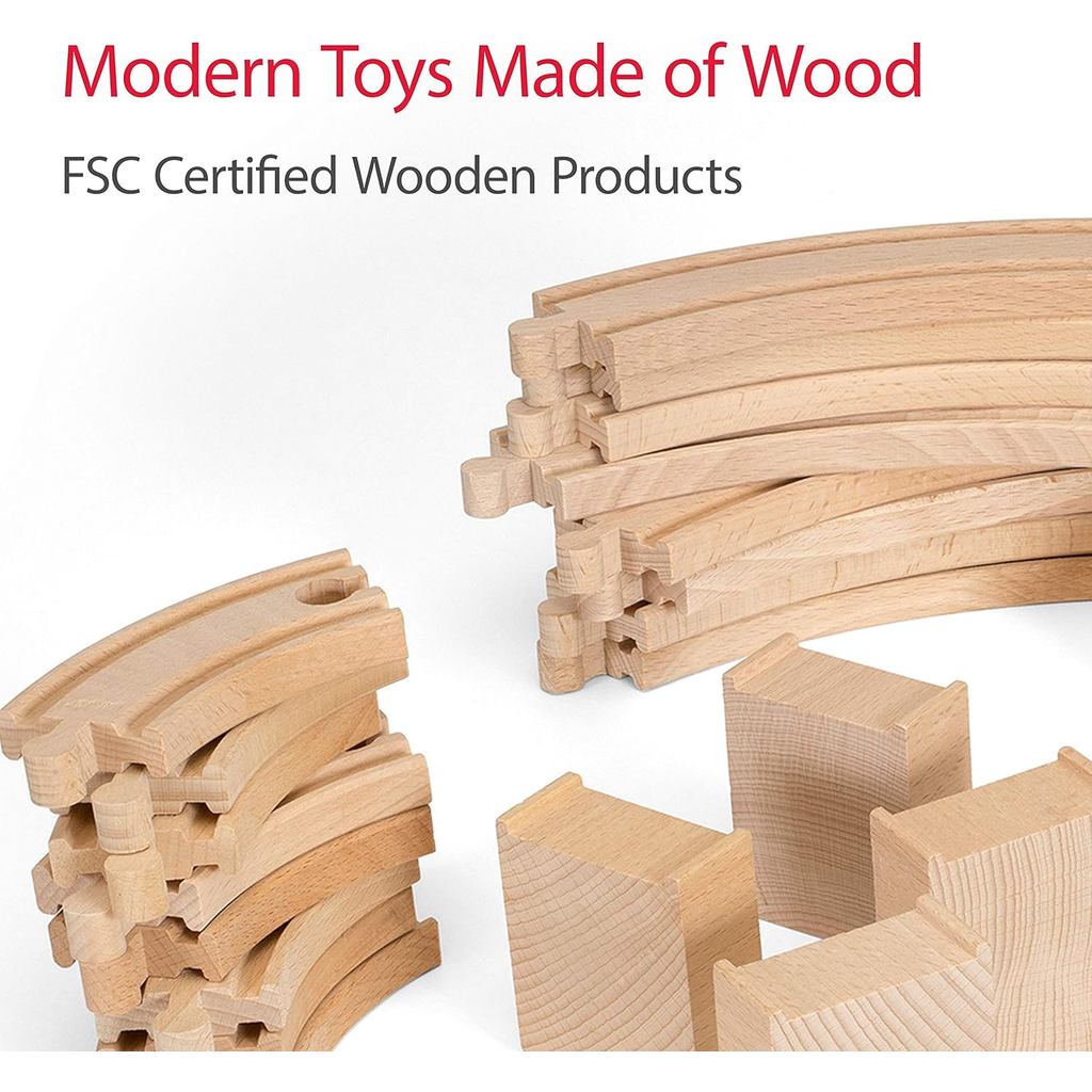 BRIO World Special Track Pack-50-Piece Set-FSC-Certified Wooden Train Track Pieces-Compatible with All BRIO Railway Sets
