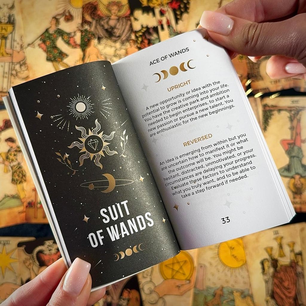 CRAFTERIAN Classic Tarot Set - 78 Gold-Edged Classic Cards with Guidebook - Perfect for Beginners