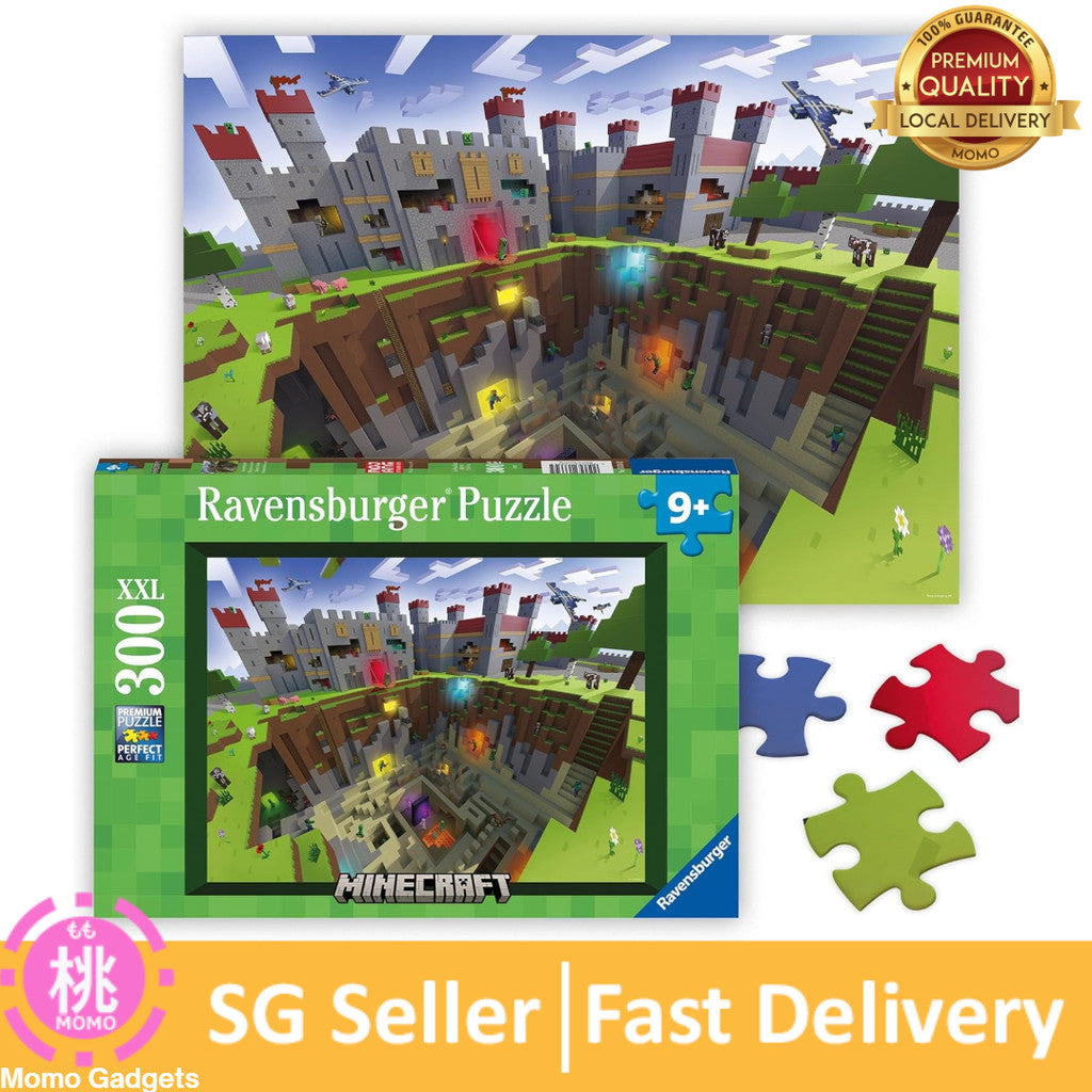 Ravensburger - Minecraft Cutaway - 300 Piece Jigsaw Puzzle - XXL Pieces for Easier Assembly - Exciting, Colorful Cross