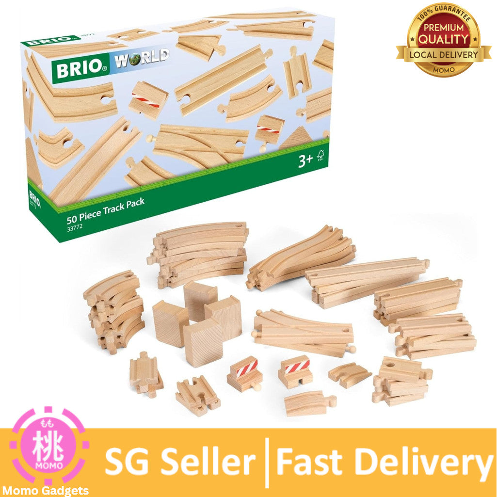 BRIO World Special Track Pack-50-Piece Set-FSC-Certified Wooden Train Track Pieces-Compatible with All BRIO Railway Sets