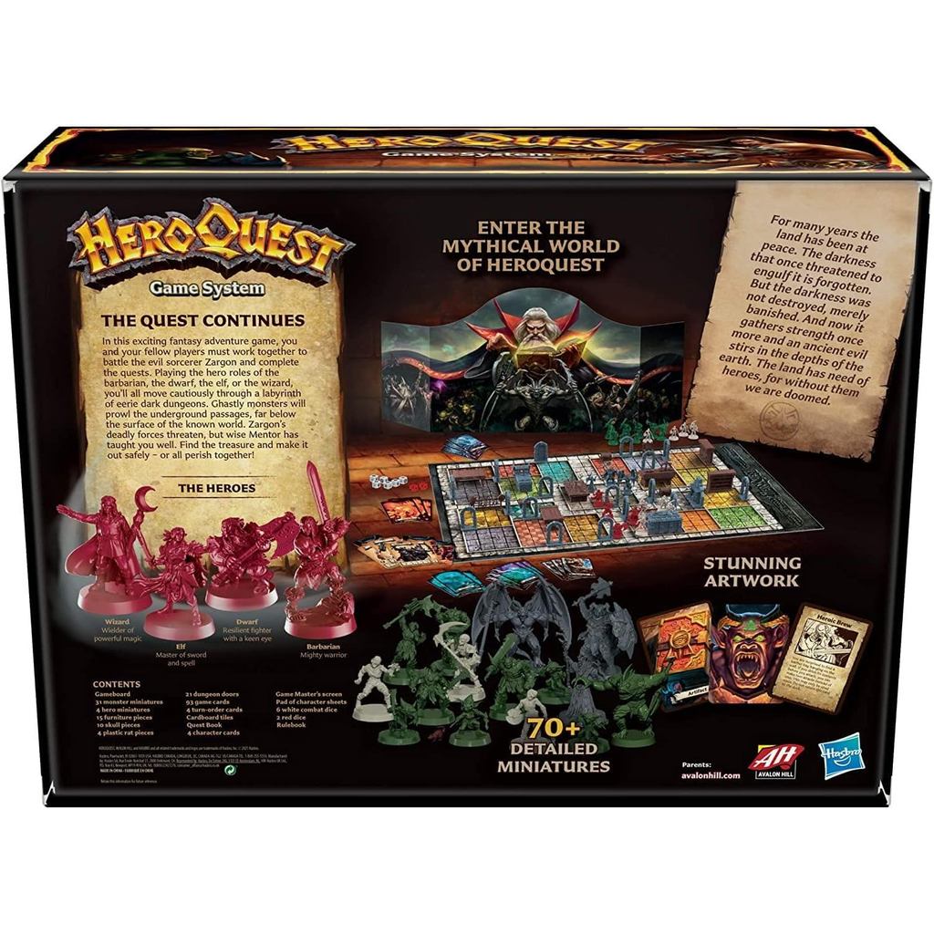Hasbro Gaming Avalon Hill HeroQuest Game System Tabletop Board Game for Ages 14 and Up,2-5 Players