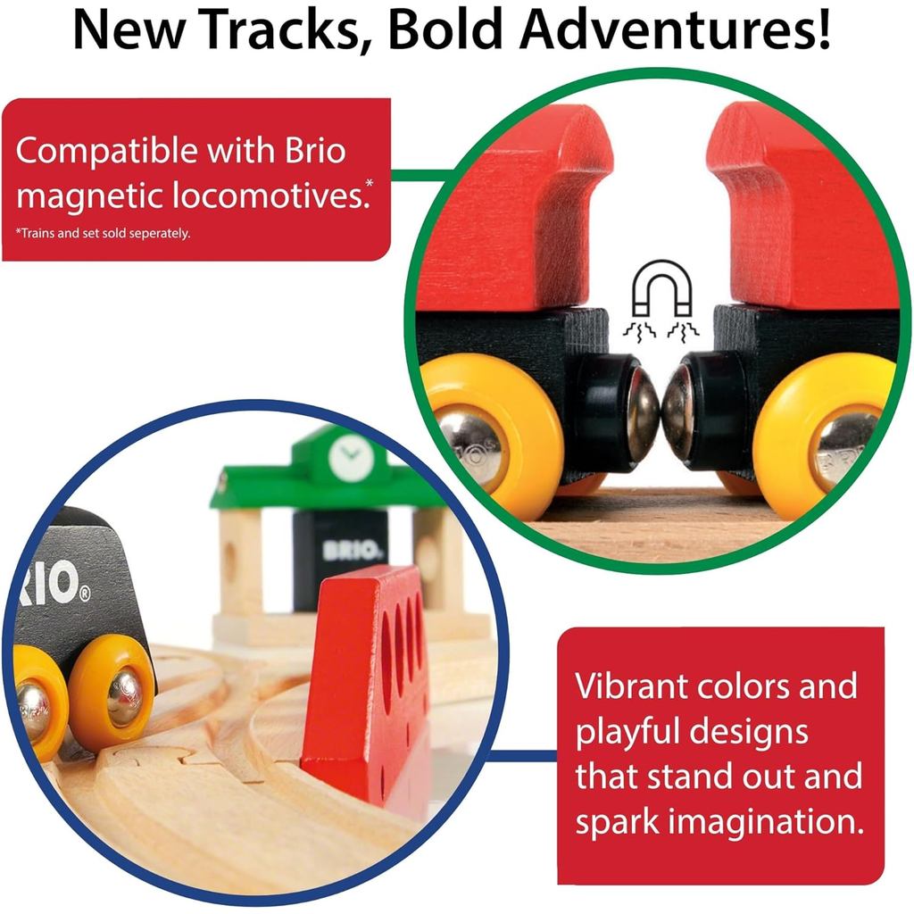 BRIO World Special Track Pack-50-Piece Set-FSC-Certified Wooden Train Track Pieces-Compatible with All BRIO Railway Sets