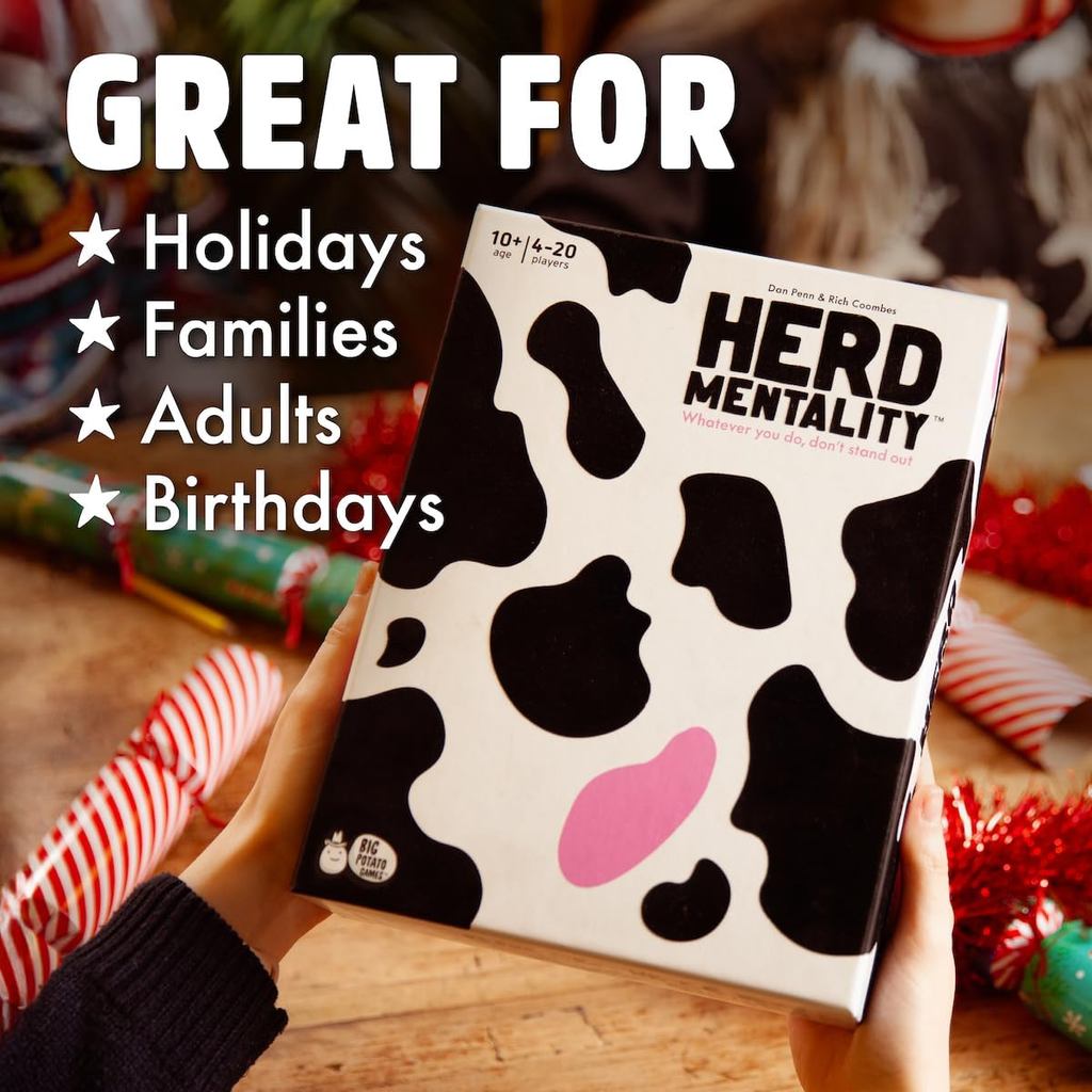 Herd Mentality: Udderly Funny Family Board Game | Easy & Fun for Big Groups of 4-20 Players