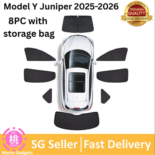 Tesla Model Y Juniper 2025-2026 Side Window Sunshade Windshield [Ice-Crystal Cool, Suction No-Fall]