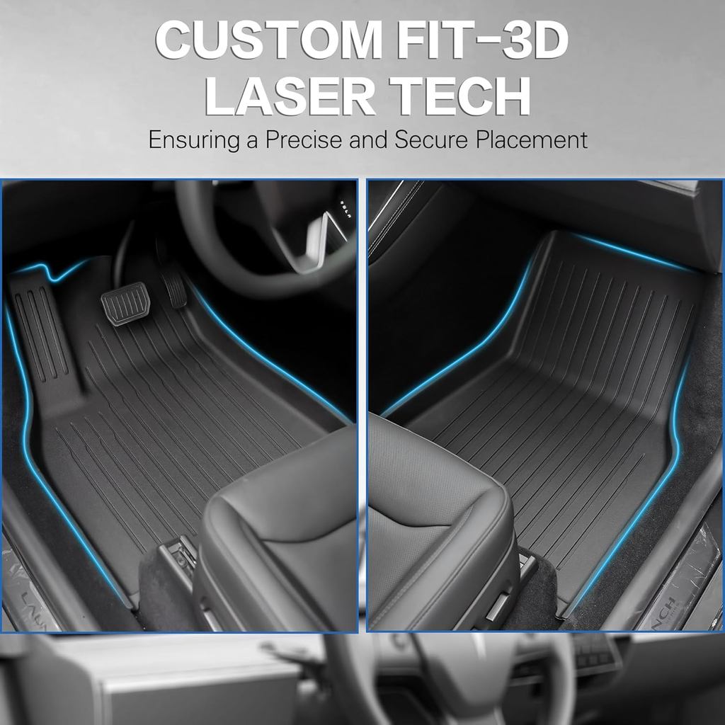 Floor Mats for Tesla Model Y Juniper 2025-2026 All Weather 9Pcs Cargo Liners & 4Pcs Mud Flaps No-Drill Splash Guards