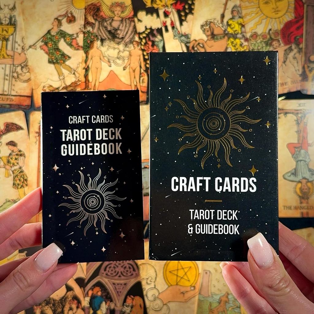 CRAFTERIAN Classic Tarot Set - 78 Gold-Edged Classic Cards with Guidebook - Perfect for Beginners