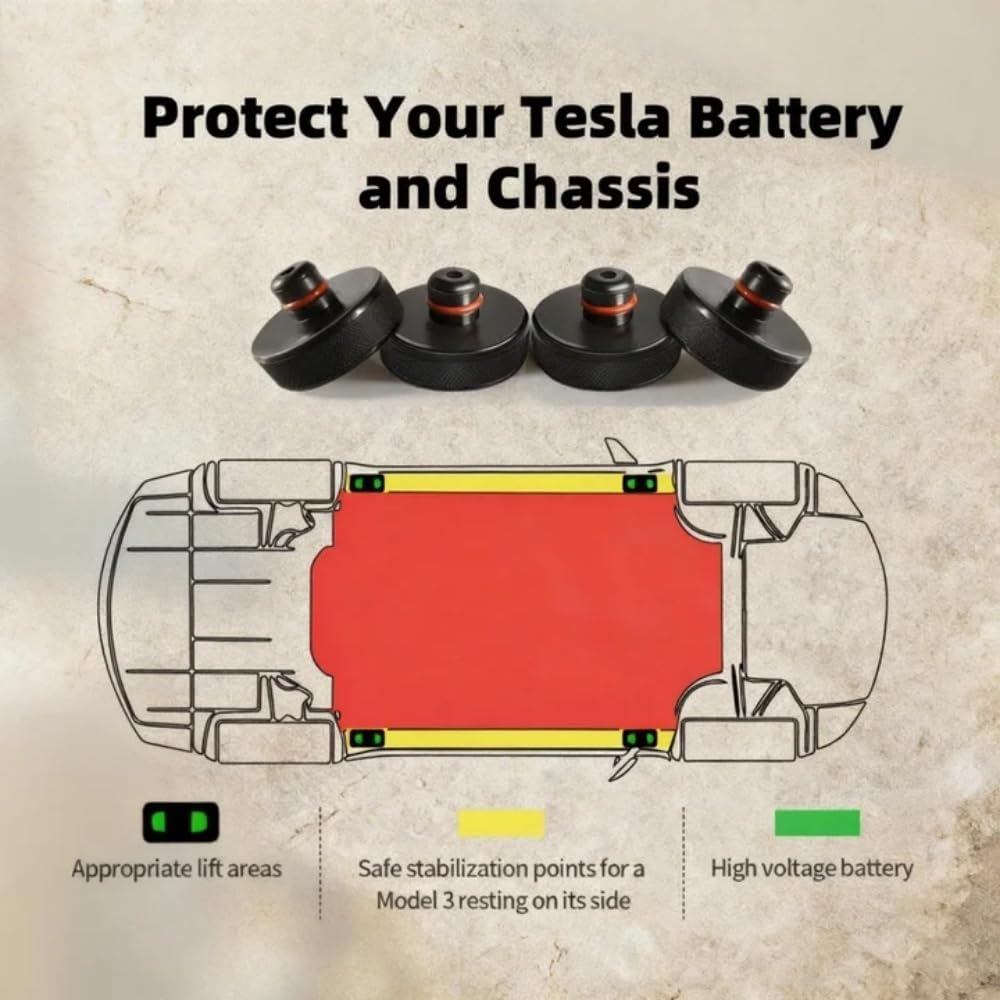 [SG] Tesla Jack Pads Tesla (Singapore) Model Y Juniper Model 3 Highland Tire Tyre Rotation 4pcs/Case with Storage Case