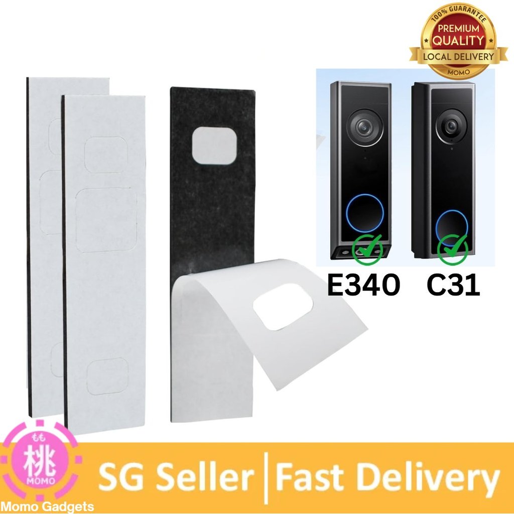 Doorbell Adhesive Mount Tape Compatible with Eufy Security Video Doorbell E340 / C31, No Drill Doorbell Mount