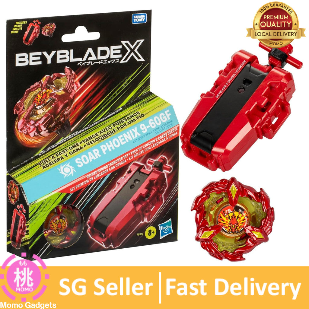 Beyblade X Soar Phoenix 9-60GF Deluxe String Launcher Set with Attack Type Right-Spinning Top Toy