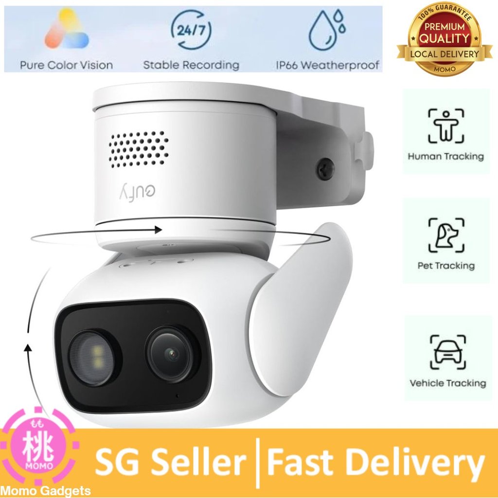eufy Wired Cam C31, 360° Coverage with Pan and Tilt, Indoor and Outdoor, Dual Antenna, Color Night Vision