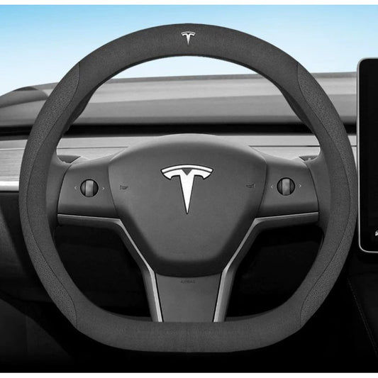 Nappa Leather Steering Wheel Cover Compatible with Tesla Model 3/Y 2016-2025 2026 Juniper/Highland