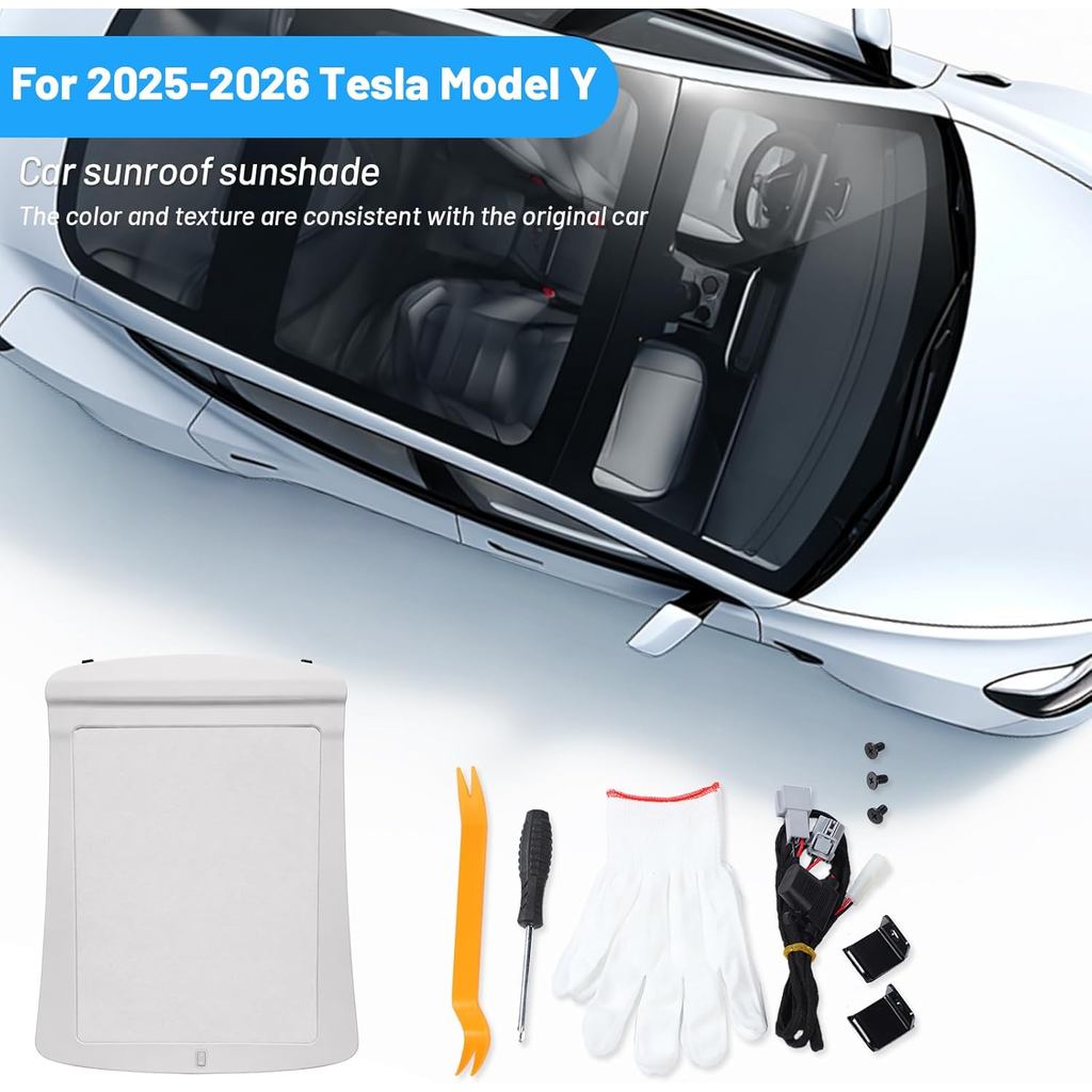 Voice Control Electric AUTO Sunshade Roof for Tesla Model Y 2025-2026, Retractable Panoramic Roof Shade