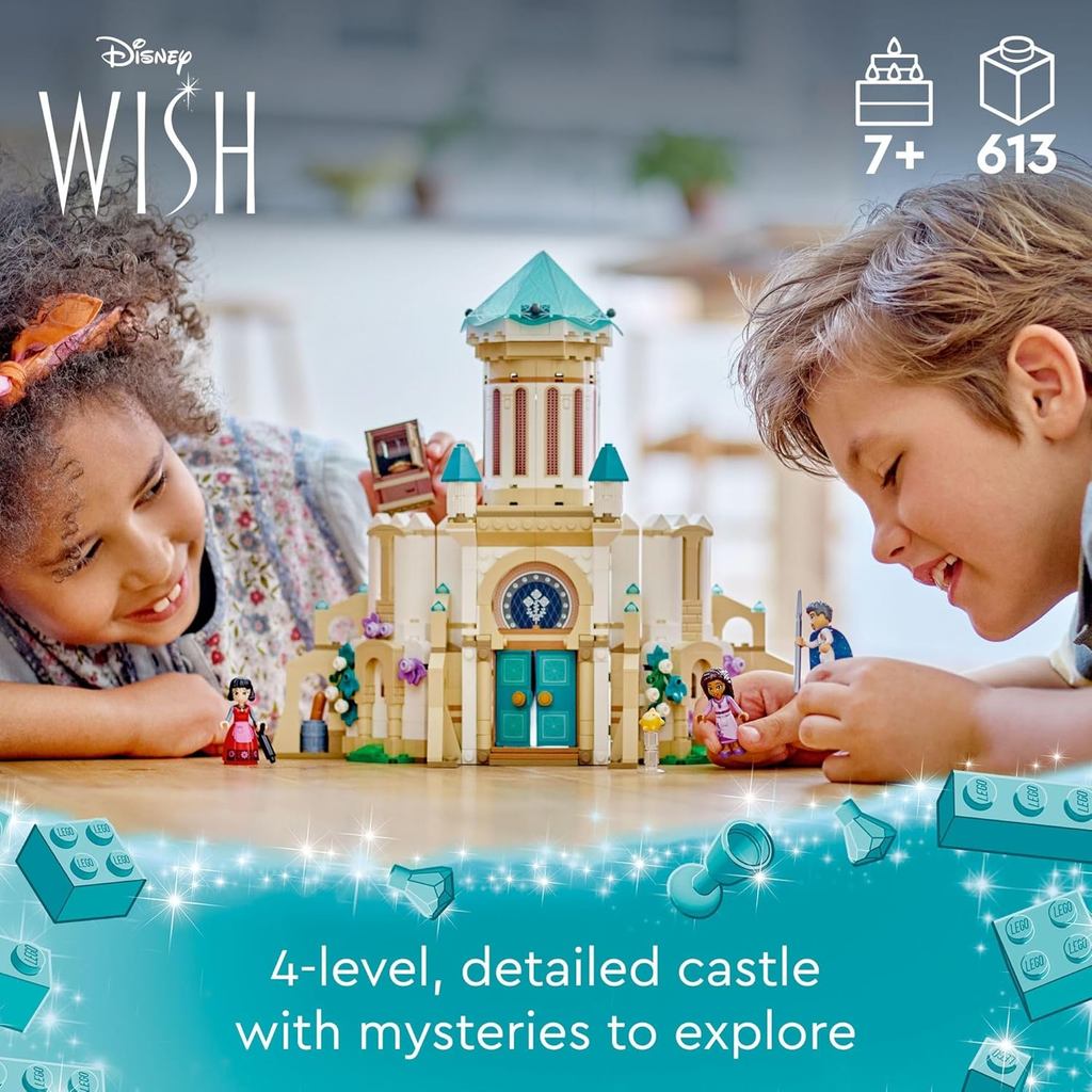 LEGO Disney Wish: King Magnifico’s Castle 43224 Building Toy Set, A Collectible Set for Kids Ages 7 and up