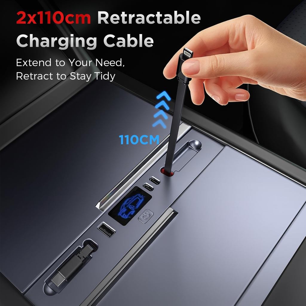 45W USB Charger Hub for Tesla Model Y Juniper 2026 & Model 3 Highland 2024 2025 Accessories