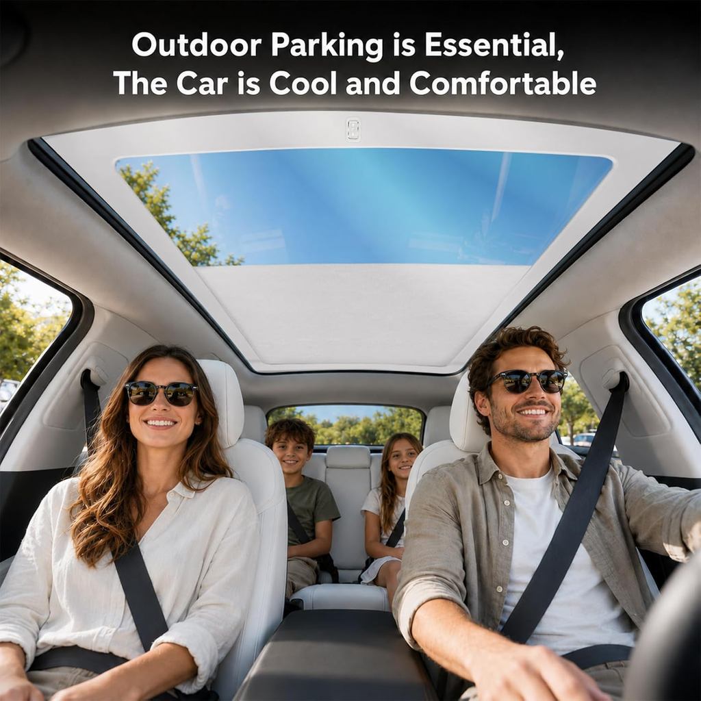 Voice Control Electric AUTO Sunshade Roof for Tesla Model Y 2025-2026, Retractable Panoramic Roof Shade