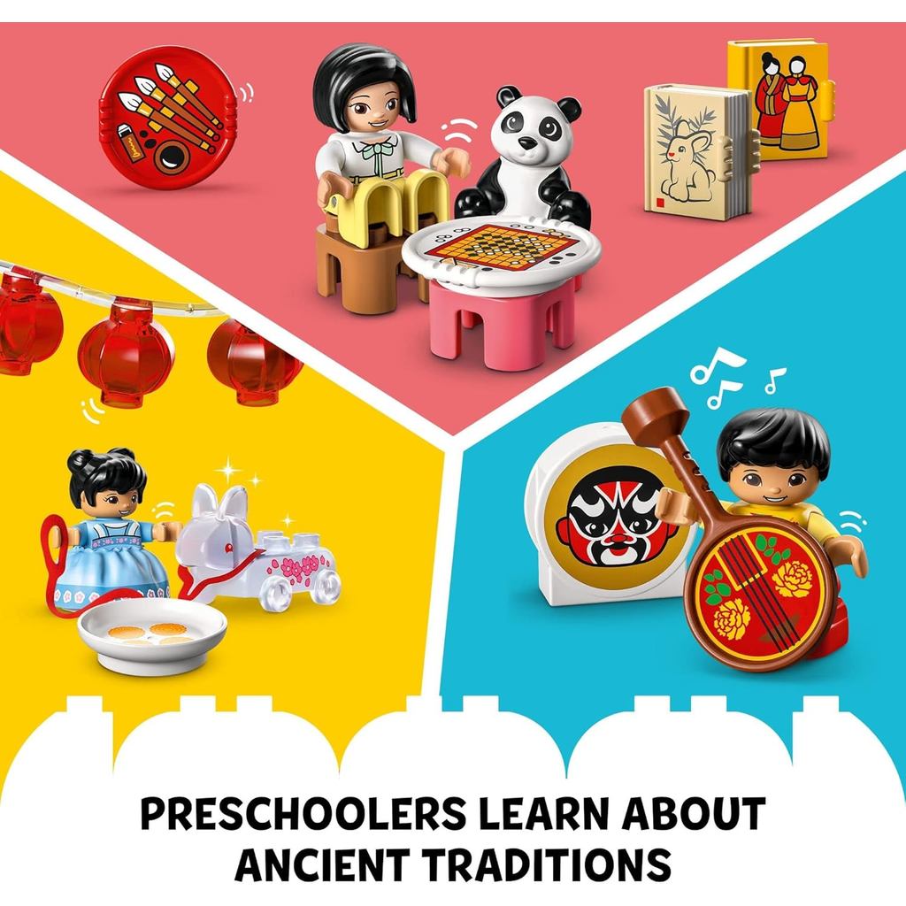 LEGO DUPLO Learn About Chinese Culture 10411 Bricks Set, Educational Learning Toys for Toddlers Age 2 Plus Years Old