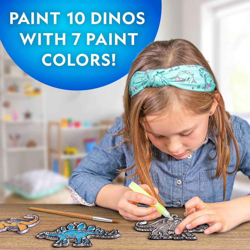 National Geographic Kids Stained Glass Kit-Glow in The Dark Dinosaur Toys, Kids Arts and Crafts Set, Kid Crafts Ages 4-8