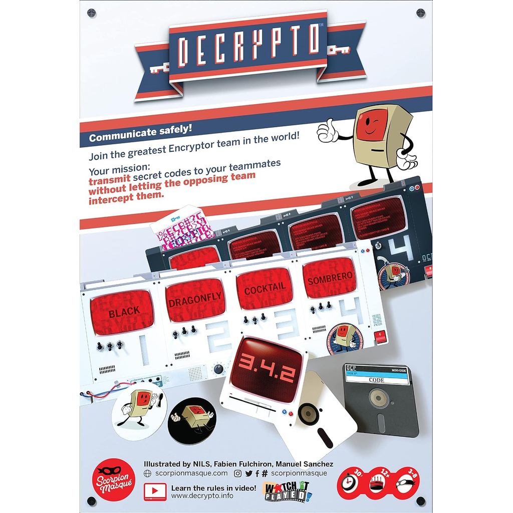 Decrypto | Deduction Party Game | Great for Teens and Adults | Ages 12+ | 3 to 8 Players | 15 Minutes
