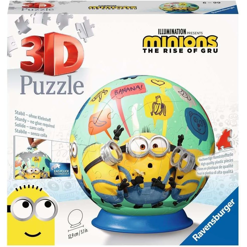 Ravensburger Minions 2 The Rise of Gru 3D Jigsaw Puzzle Ball for Kids Age 6 Years Up - 72 Pieces