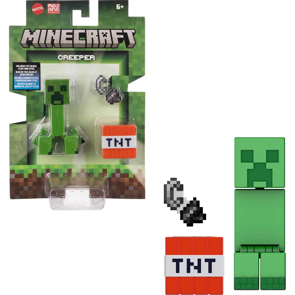 Mattel Minecraft Action Figure & Accessories 2-Pack with Creeper in 8.3 cm Scale Collectible Toy Set