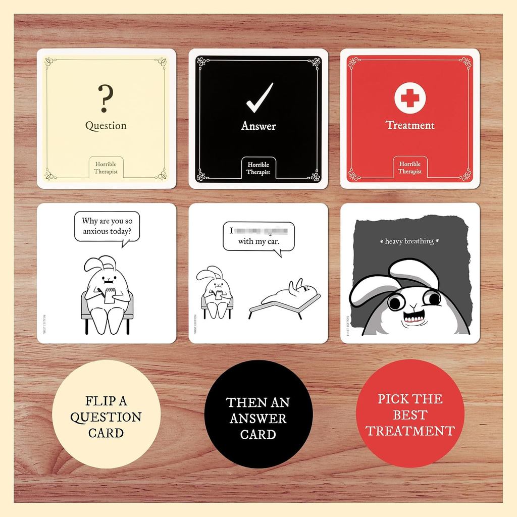 Horrible Therapist Card Game - Family-Friendly Comedy Board Game for All Ages, Unisex, Fast Delivery by MomoGadget